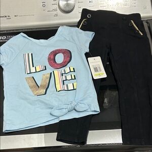 Girls size 4 matching outfit set love valentines pants tshirt tee top new nwt
